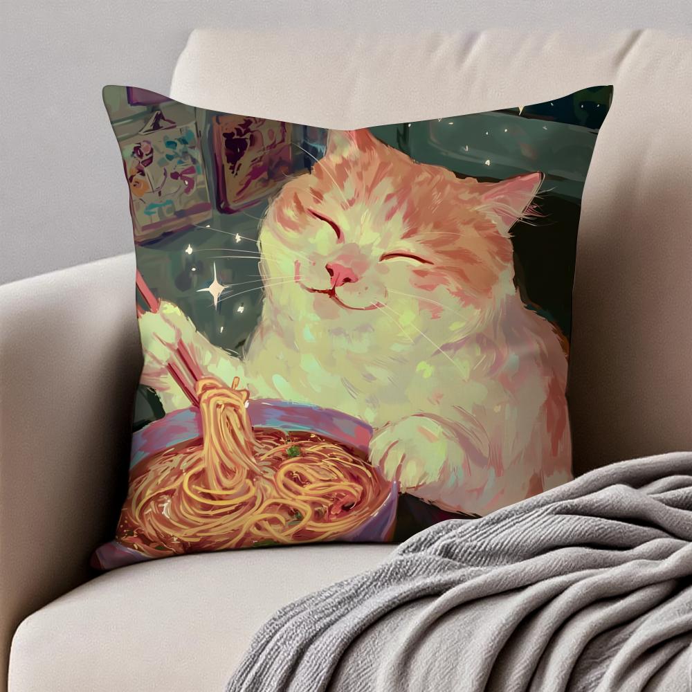 

Expressive Hilarious expressions cats oil paint Cushion Cover Pillowcase Antidustmite Invisible Zipper Short Plush Sofa Cushion 30X30cm