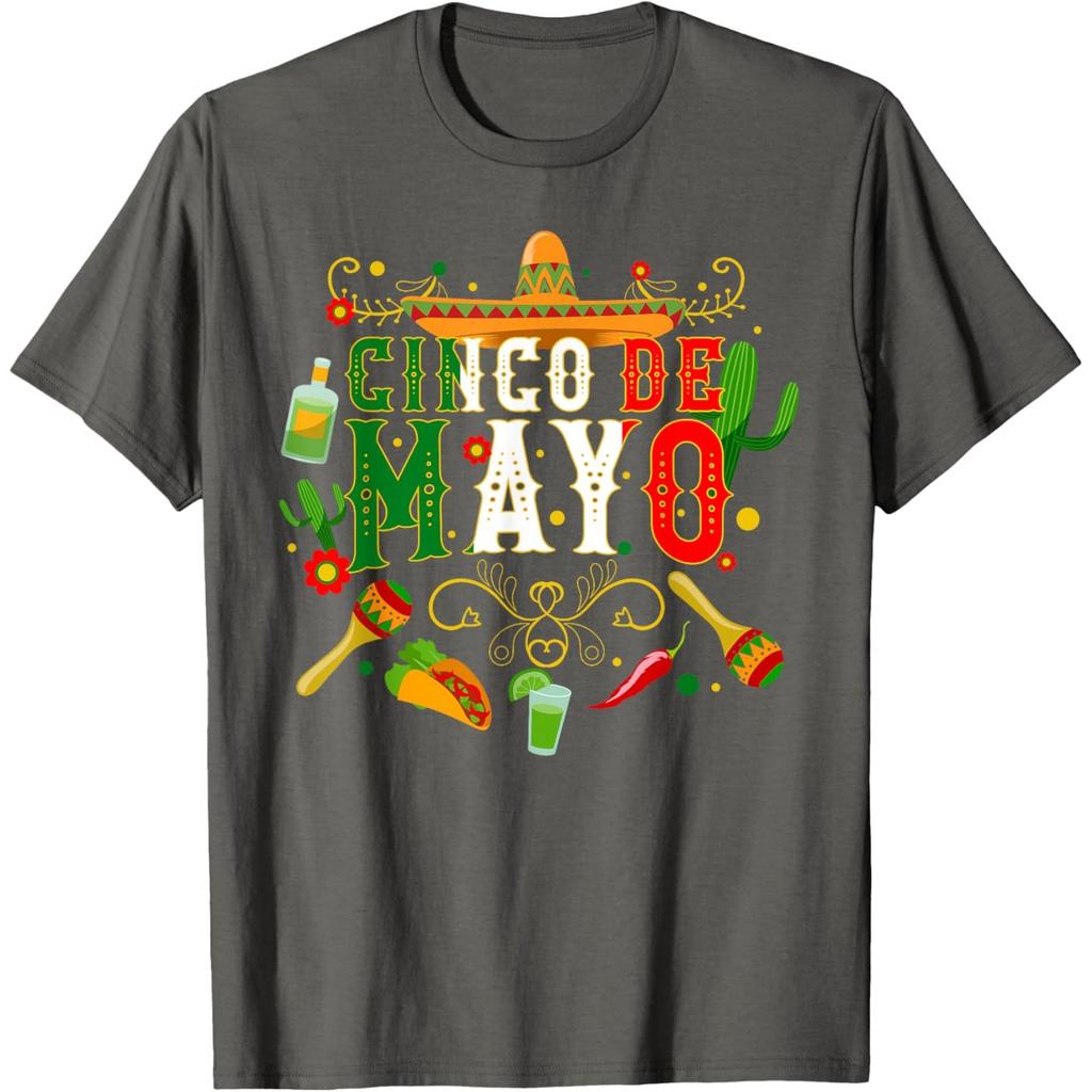 Cinco De Mayo Sombrero Cactus Graphic Tee Breathable Casual Cotton TShirt for Men and Women