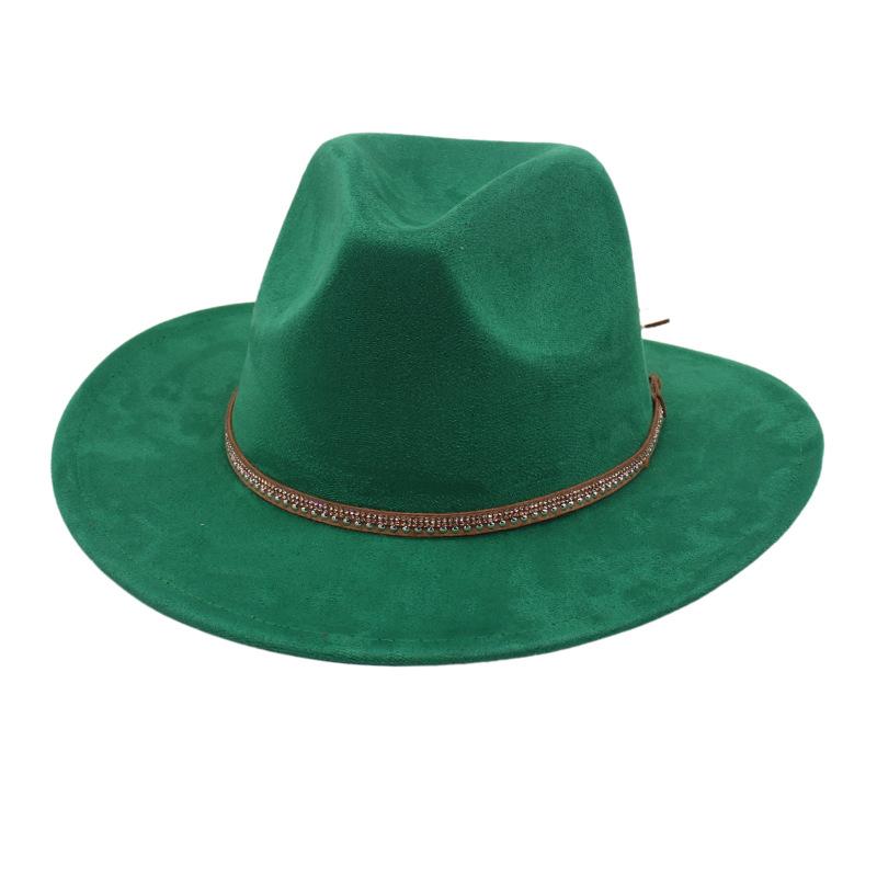 Solid Color And Western Cowboy Hat Felt Hat Woolen Top Hat Amazon Cross-Border Wholesale Retro Ethnic Fashion Hat