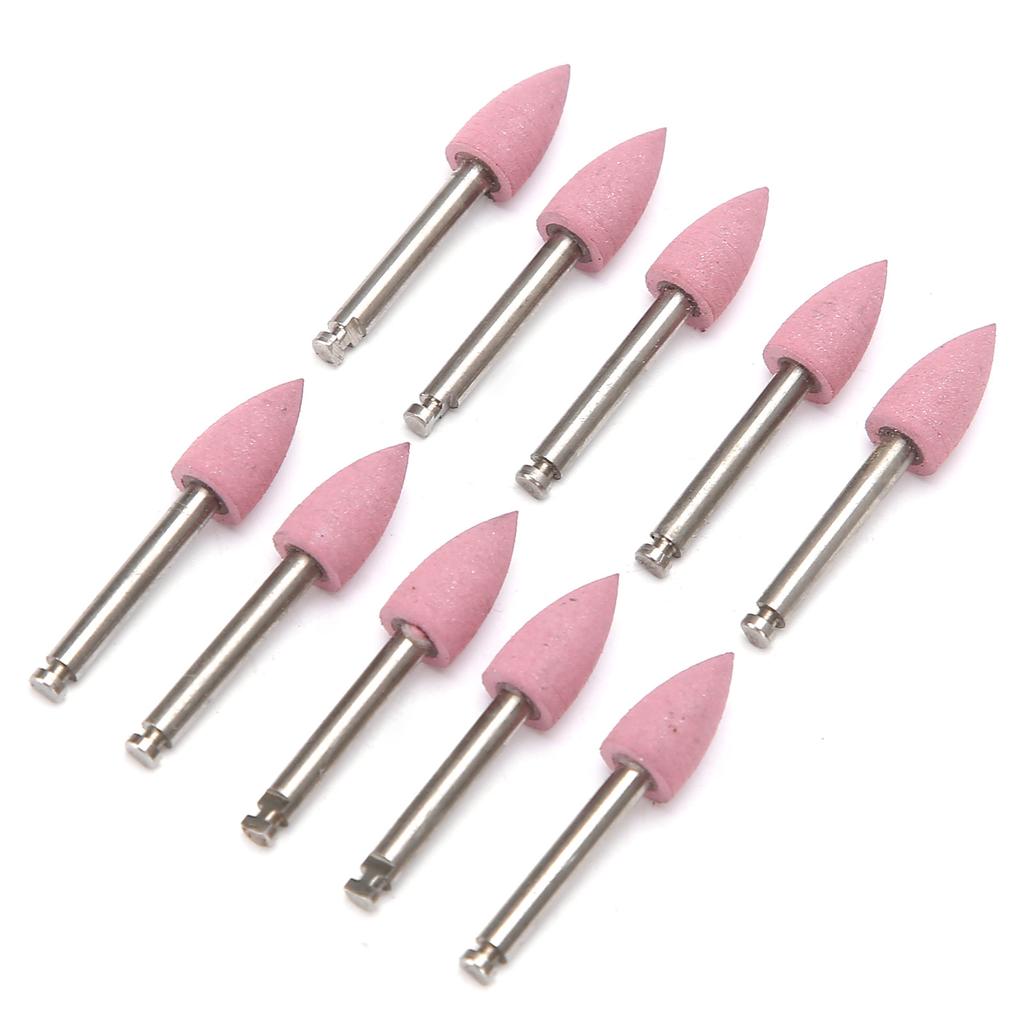 10 pezzi Frese per lucidatura dentale Bassa velocità Lucidatore per molatura dentale Set di punte da trapano Rosa 410