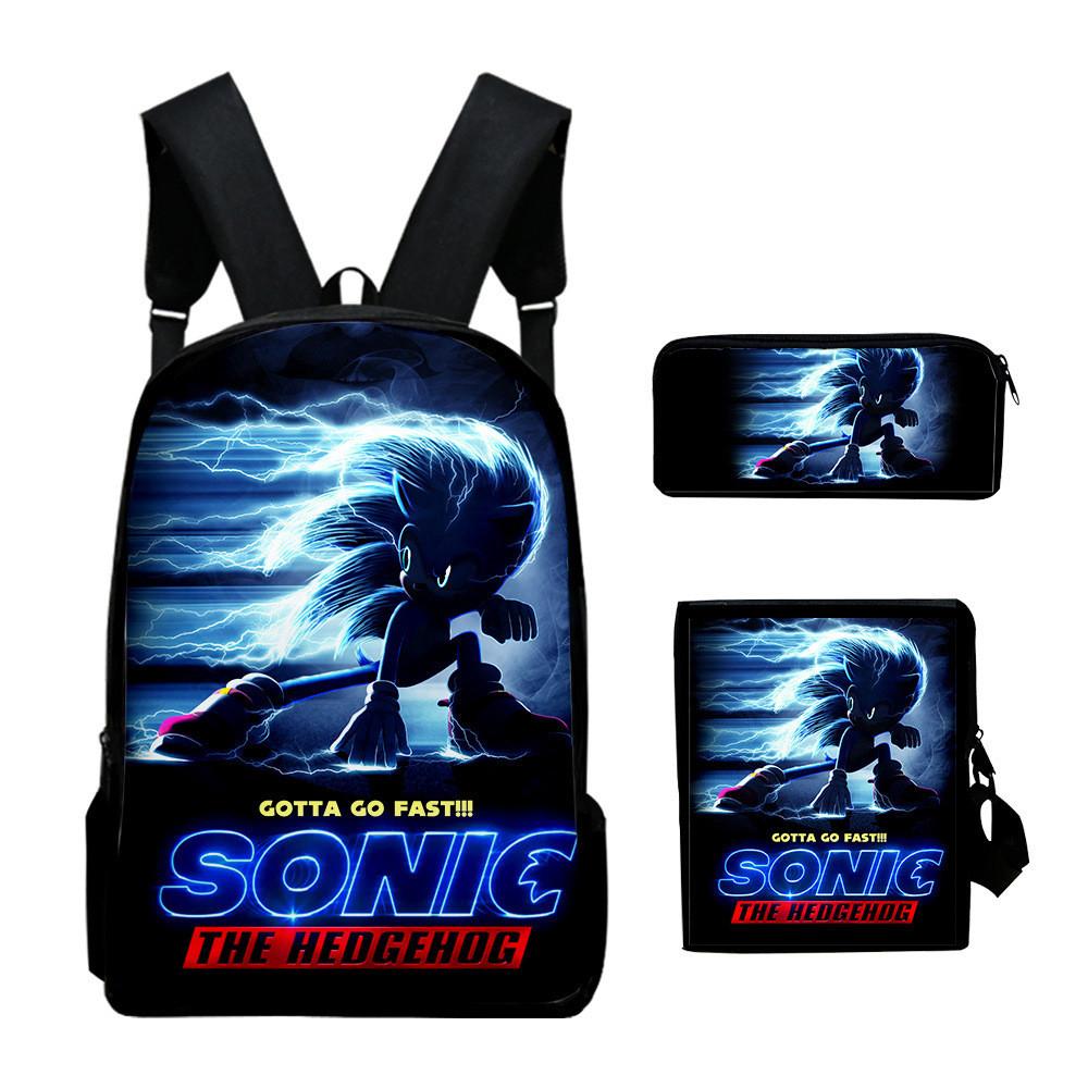 Zestaw plecaków Sonic The Hedgehog z drukowanym w 3D motywem kreskówkowym do codziennego użytku