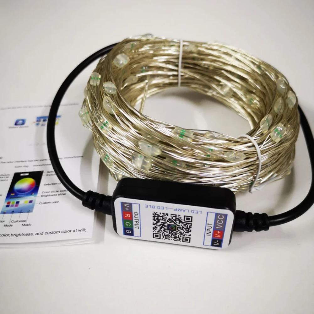 Christmas Tree Decoration Light Customized Smart Bluetooth LED Personalized String Lights App Remote Control LED String Lights