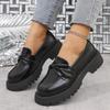 Fashionable New Round Toe Thick Sole Anti Slip Casual Work Shoes for Spring Autumn Comfortable Plus Size Single Shoes for Women