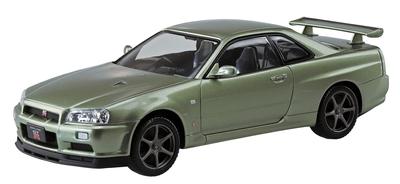 Aoshima Bunka Kyozai The Snap Kit Series Nissan R34 Skyline Nurburgring Millennium Jade Plastic Model 1/32 GT-R Pre-Colored 11-D