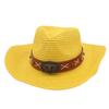 New adjustment soft denim straw hat ethnic style big brim top hat men's and women's outdoor sun hat