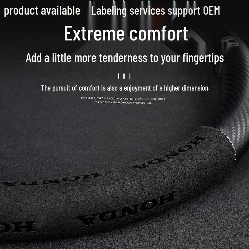 Suede Steering Wheel Cover for BMW 1, 3, 5, 7 Series and X1, X3, X5 Interior Upgrade.