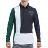 TaylorMade Color Block Long Sleeve Polo Shirt, Navy, Size M, Men's, 2024FW UN352