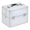 Makeup Case, 3-Tier, Keys, 36.5x24x29 Cm, Silver