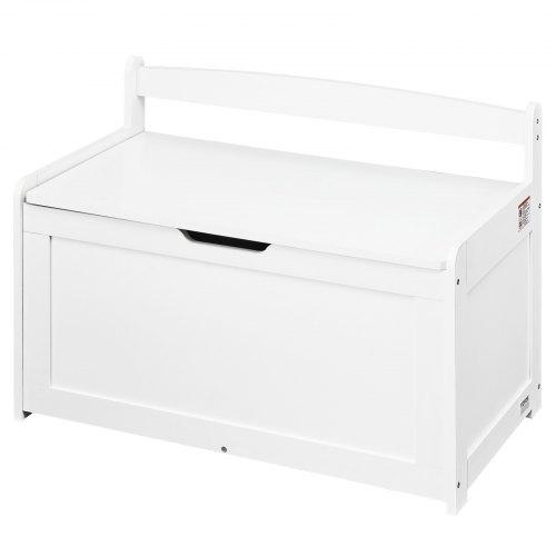 VEVOR Wooden Toy Chest for Kids, Toddler Toy Storage Box with Flip-Top Lid and Safety Hinge