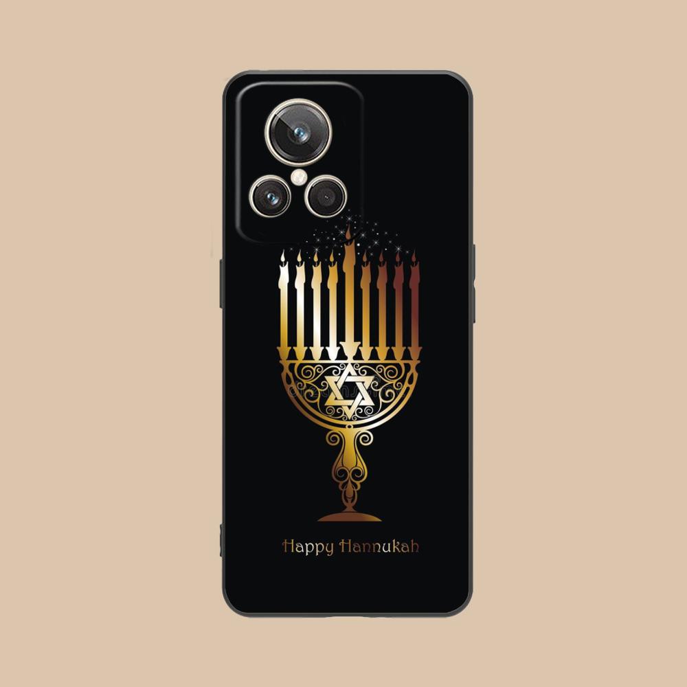 Jewish Hanukkah Mobile Phone Case for Realme 15 14 13 12 11 10 9 Pro Plus T I Lite 5G Colorful Printing Cover Luxury Smartphone
