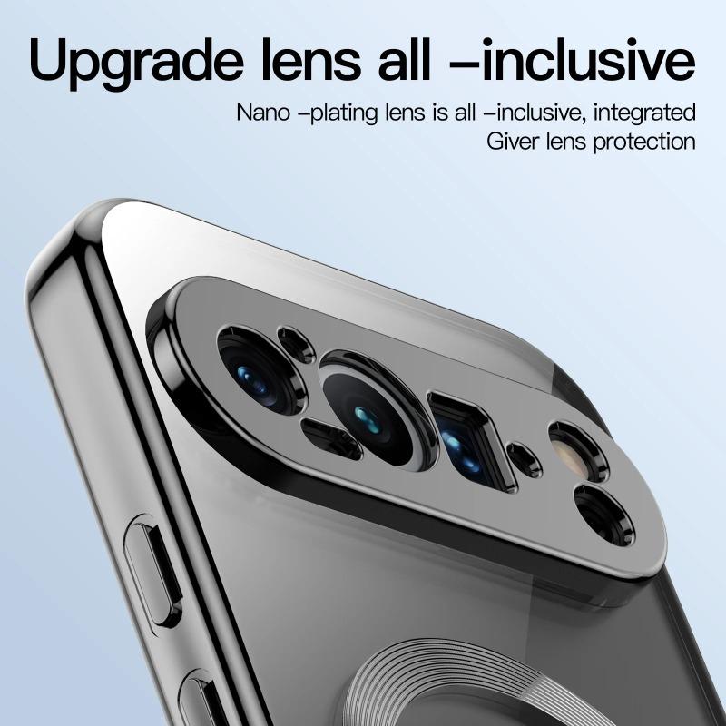 For Google Pixel 9 Pro XL Case Luxury Magnetic for Magsafe Plating Soft Clear Back Cover On For Pixel 9 Pro Pixel9 8A 8pro Transparent Full Cover