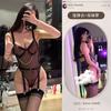 Flower Capital's Sensual Lingerie, Sexy Lace Mesh, See-through Halter Uniform, Alluring Jumpsuit, Sexy Cut-out Set
