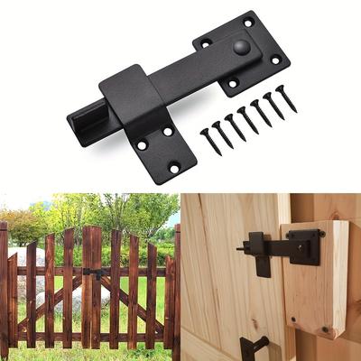 One Piece of Robust Matte Black Metal Latch for Barn Doors,Suitable for Both Indoor And Outdoor Solid Wood Doors