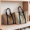 China Knot Large-capacity Woven Bag Single Shoulder Straw Handbag Commuter Tote Vacation Style Beach
