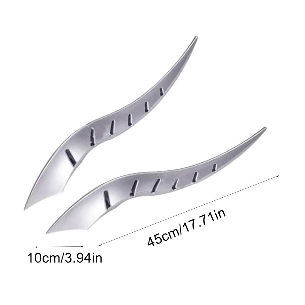 

Car Roof Decoration Dragon Horn Modification 2 Pieces 3D Gothic Auto Modification Auto Roof Decoration Stickers for Truck Sedan Silver