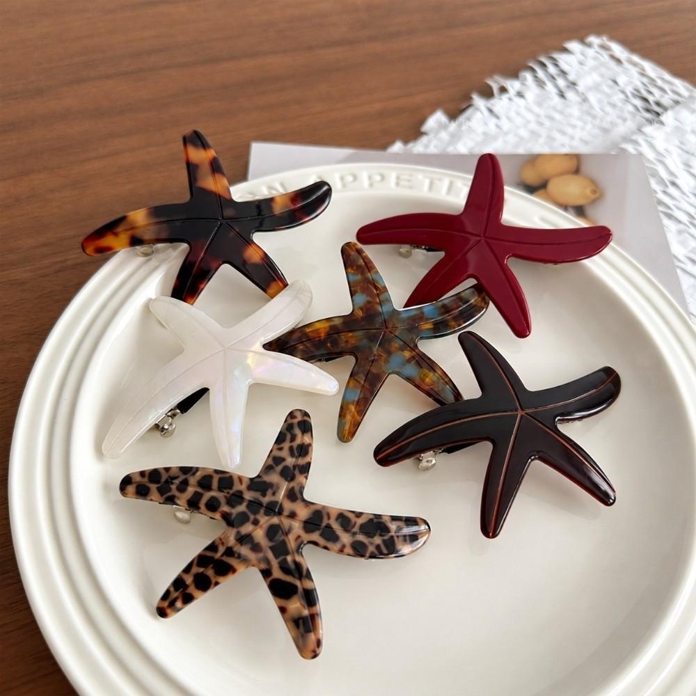 Ocean Series Starfish Hair Clip Acetic Acid Material Spring Hair Clip Side Hair Clip for Women