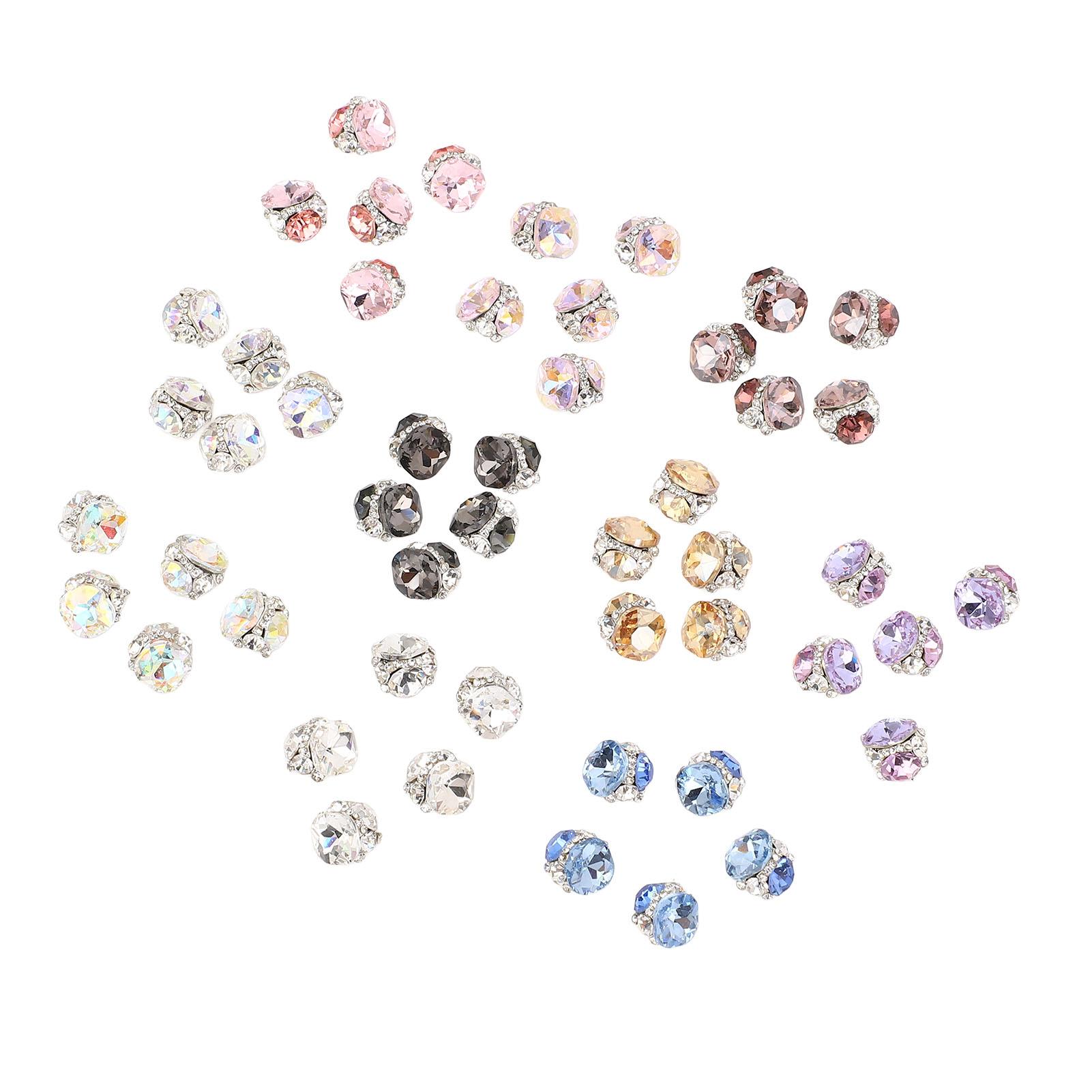 

50 шт. Стразы для ногтей 10 видов Разные формы Драгоценные камни Блестящие 3D Шармы для нейл-арта для