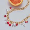 Retro European Style Strawberry Necklace Fruit Series Love Chain Choker Cherry Bracelet  Travel