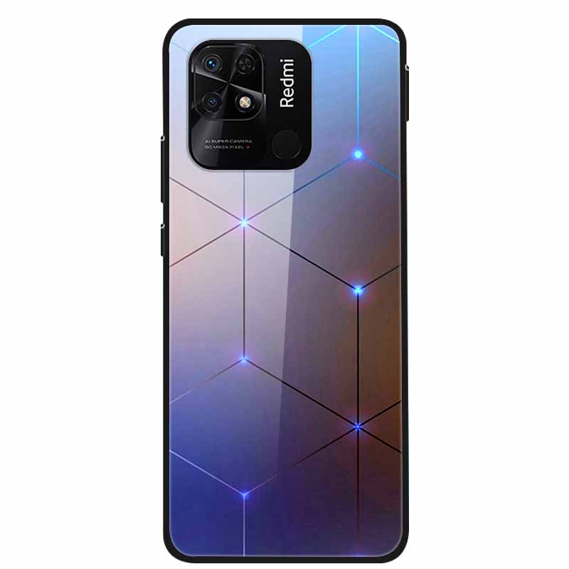 For Redmi 10C Case Luxury Tempered Glass Back Cover Hard Case For Xiaomi Redmi 10C 10 C Capa Redmi10C Shockproof Funda Coque