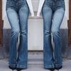  Women  Elastic Plus Loose Denim Pocket Casual Boot Cut Pant  Jeans