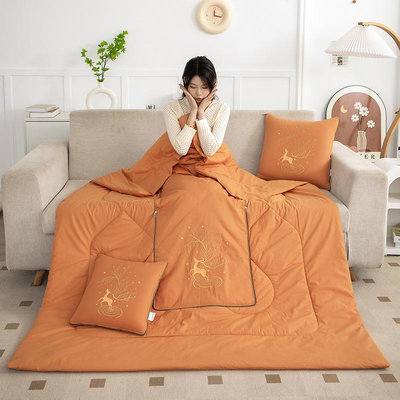 2025 Starry Sky Sika Deer Cotton Pillow & Blanket Set