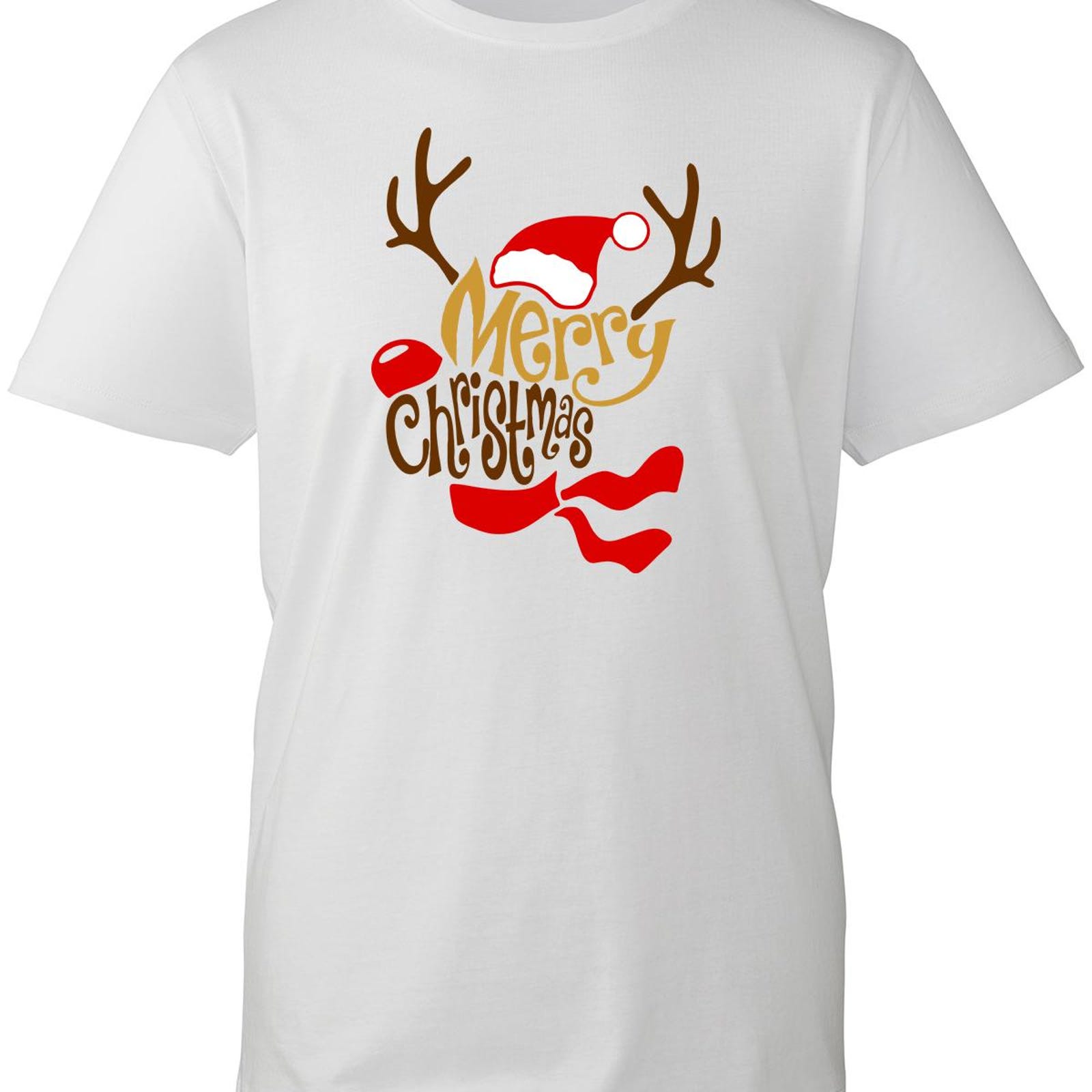 Merry Christmas Reindeer T-Shirt, Christmas Antlers Shirt, Christmas Deer T Shir Unisex T-Shirt M