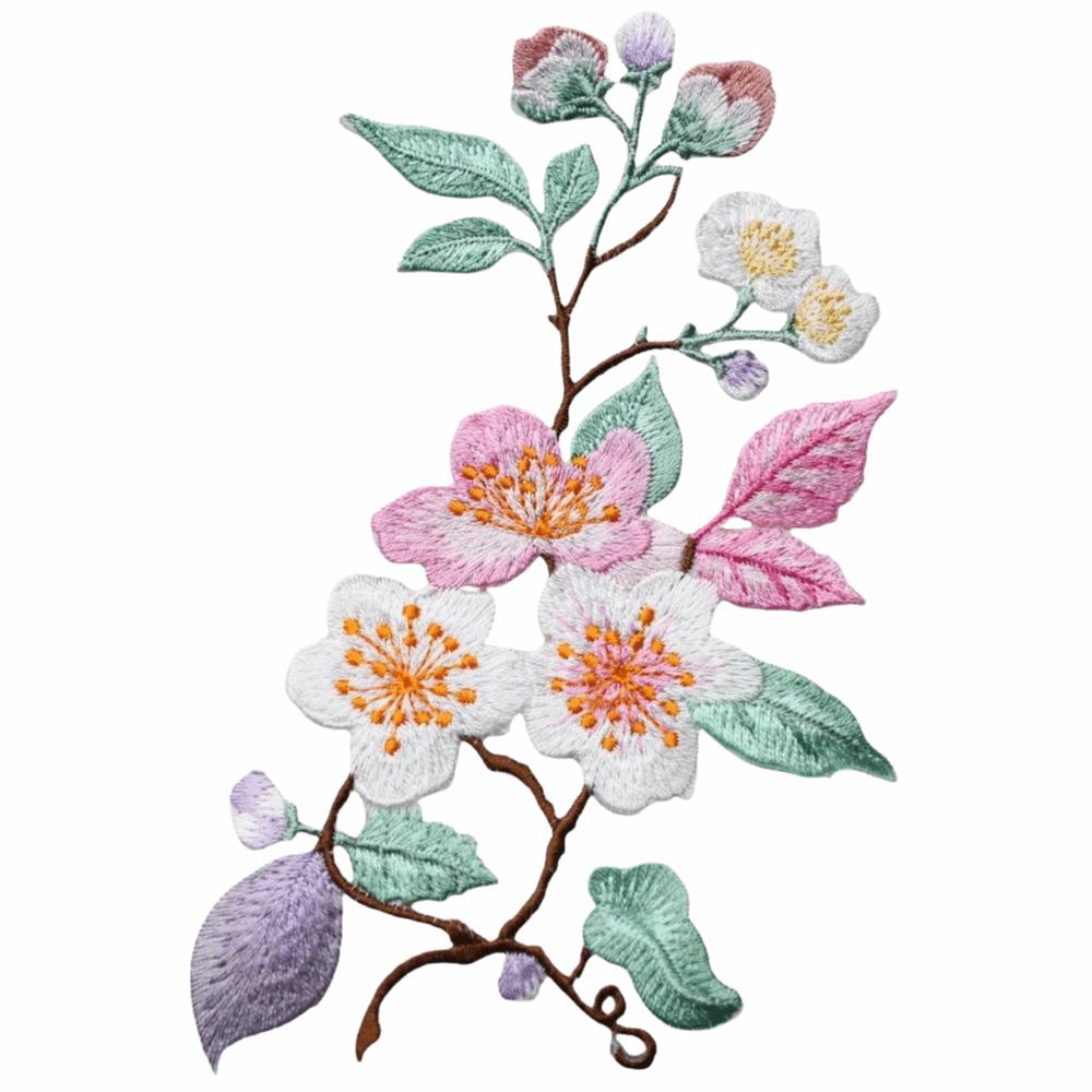 Iron On DIY Embroidered Stickers Flower Shape Clothes Sticker Elegant Flower Embroidery Patch  Bags