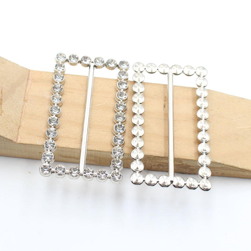 New 5 Pieces of 55 * 30MM Alloy Rhinestone Multifunctional Buckle DIY Ribbon Slider Shoe Bag Clothing Belt Decoration Ring Buckl