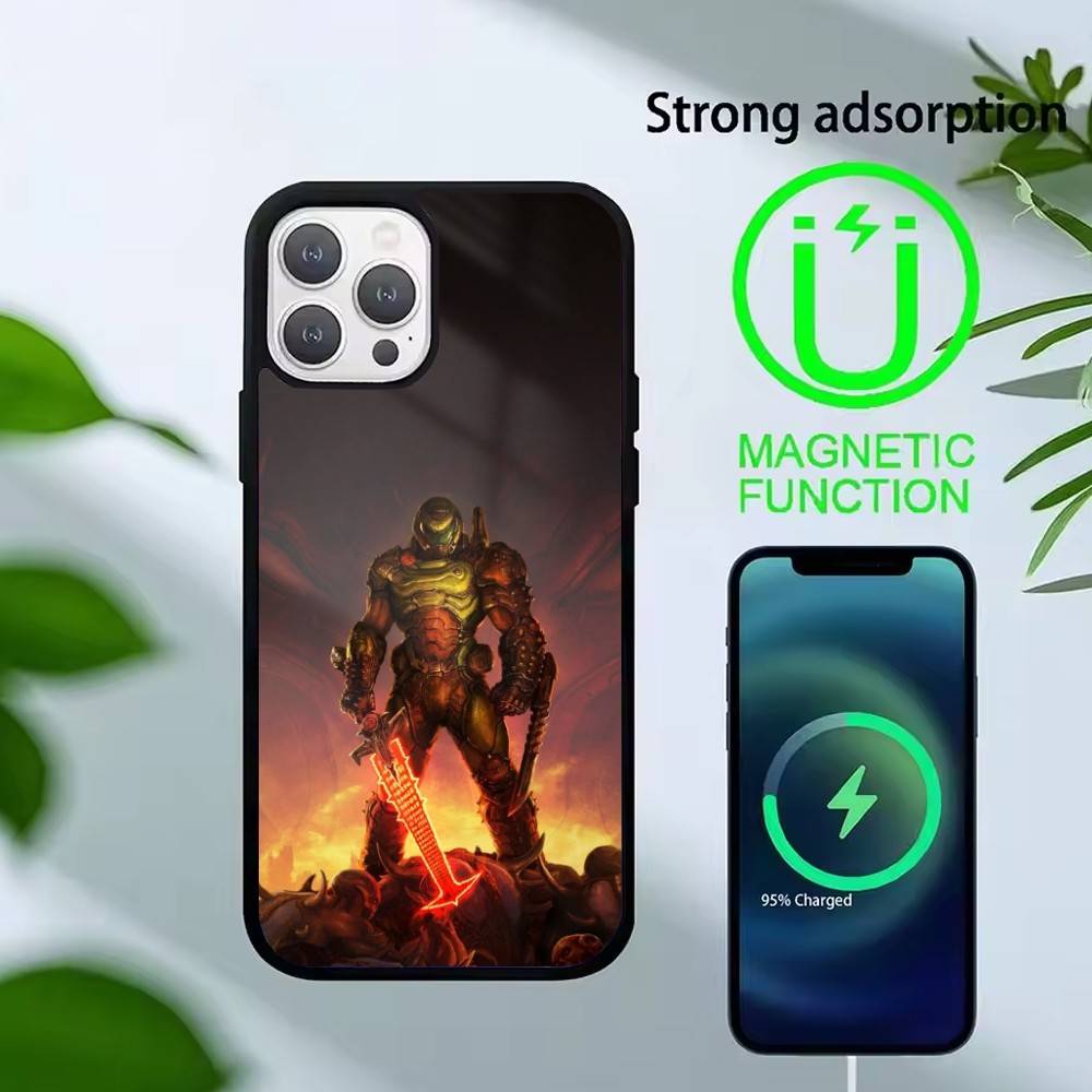 

G-Game D-doom Phone Case For iPhone 14,16,15,13,17,12,Plus,Pro,Max Magnetic For Magsafe Frosted Cover iPhone16