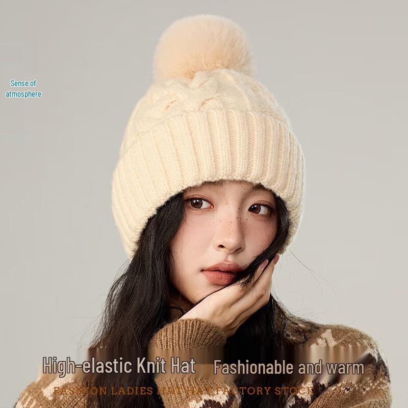 

Плюшевая шапка-бини в ретро-стиле с косами M (56-58cm)