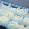 310 Stück Box M3 Nylon Schraube Mutter Unterlegscheibe Außengewinde Innengewinde Innengewinde Innengewinde Abstandshalter Sortimentskasten(Weiß )