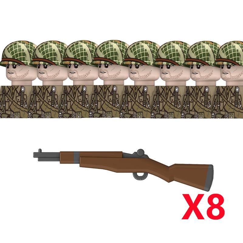 WW2 US 101st Airborne Division Military Soldeirs Building Blocks Air Force Army Infantry Bazuca Weapons Accessories Bricks Toys
