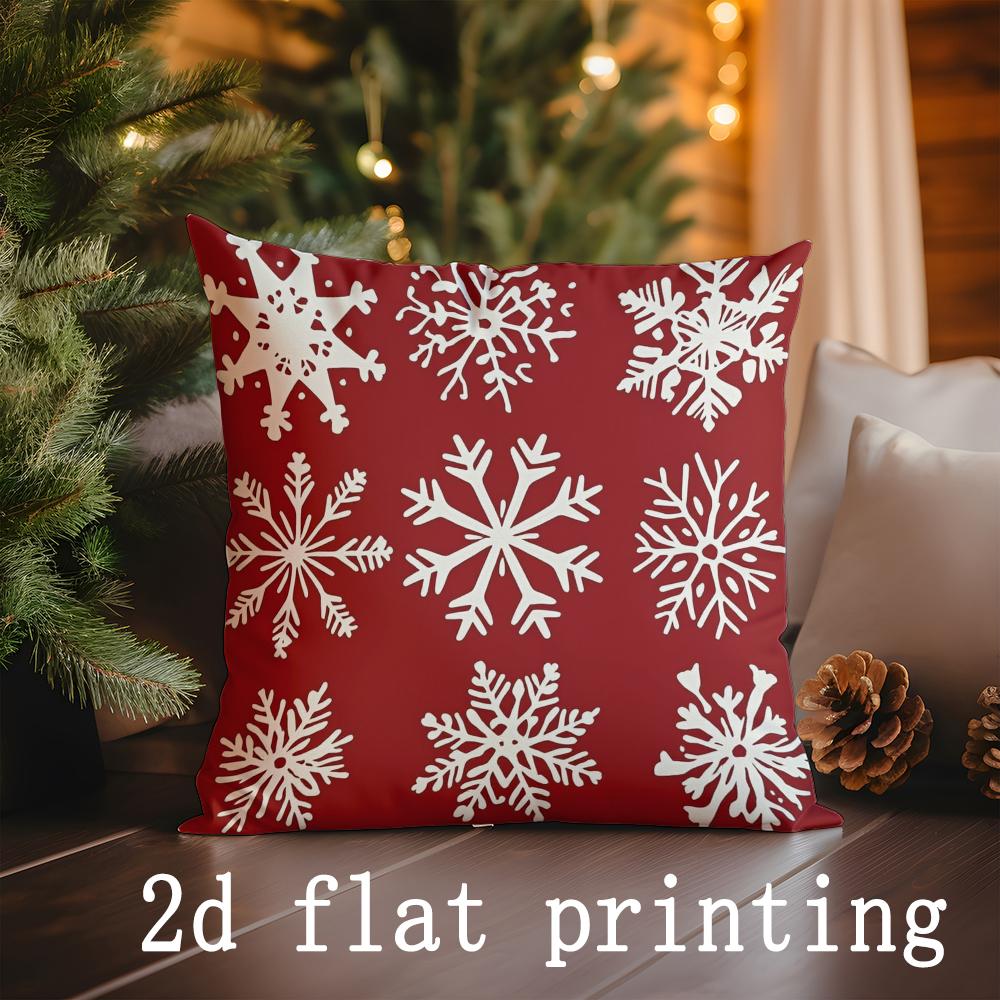 

Home Decor Christmas Nutcracker & Snowflake Pillows Suitable For Sofa Bedroom Car Pillow Cover Cushion Rectangular Back Cushion 40x40cm