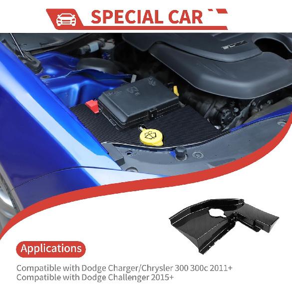 Windshield Washer Tank Engine Bay Side Panel Cover Accessories Compatible with Dodge Charger/Chrysler 300 300c 2011-,for Dodge Challenger