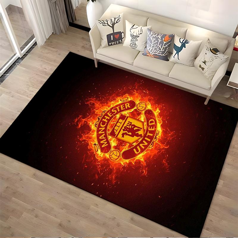 Manchester United Fire Design Designed floor mat, suitable as a non-slip mat for the living room or bedroom sofa