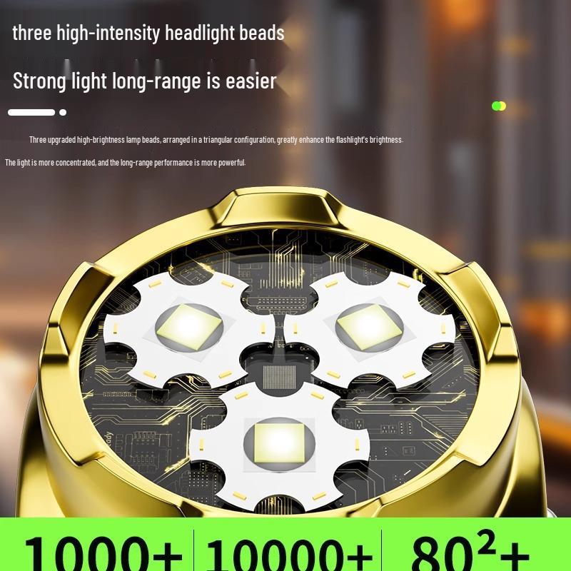 Rechargeable High Power Flashlight: Super Bright, Long Battery Life, Long Range, Mini Portable for Household & Outdoor Use.