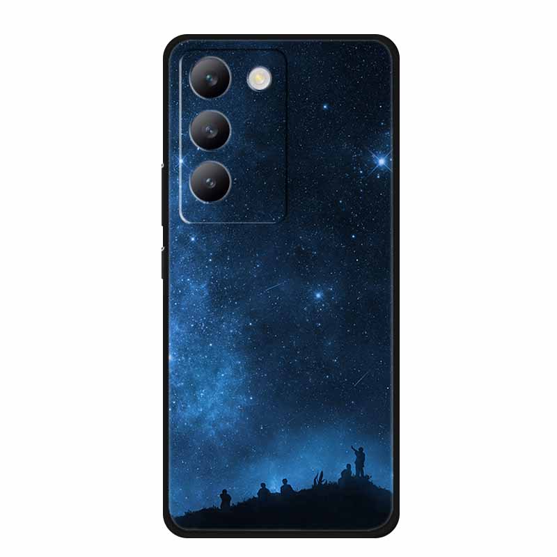 Für vivo V40 SE Hülle Luxus TPU Weiches Silikon Handy Rückabdeckung für vivo V40 SE 5G Schutz Stoßfest Blumen Mädchen Niedlich Hülle