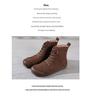 Journey 2025 Vintage Ethnic Style Women's Ankle Boots—Genuine Leather Round Toe Patchwork, All Genuine Leather, Autumn/Winter L216-7