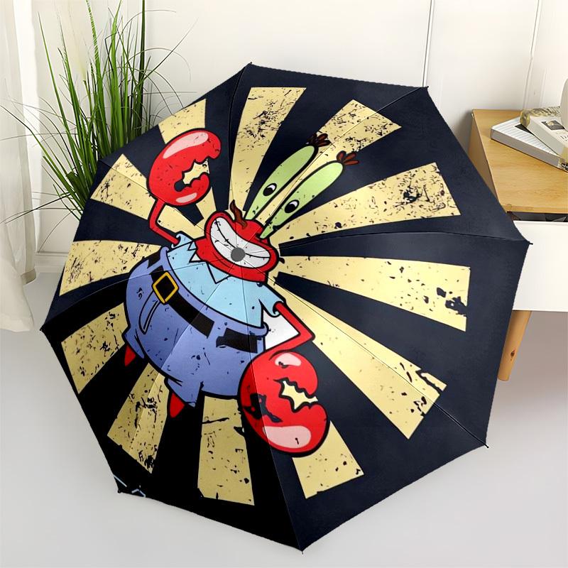 

1pc SquarePants Umbrella with Plastic Handle,Suitable for All Seasons Home Travel Outdoor UmbrellaM1373