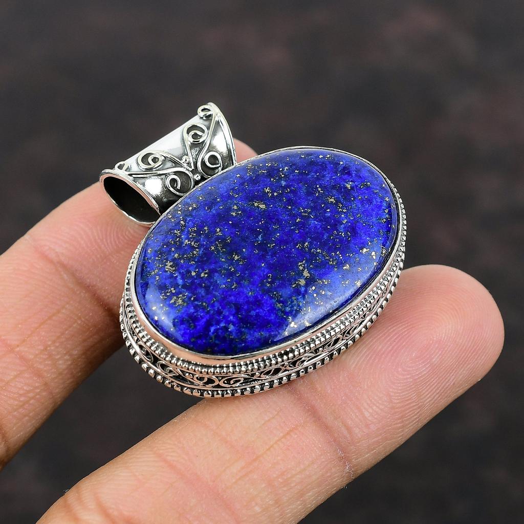 Lapis Lazuli Pendant High Quality Gemstone Pendant Vintage Jewelry 925 Sterling Silver Pendant All Occasion Pendant Gifts Handmade Pendant