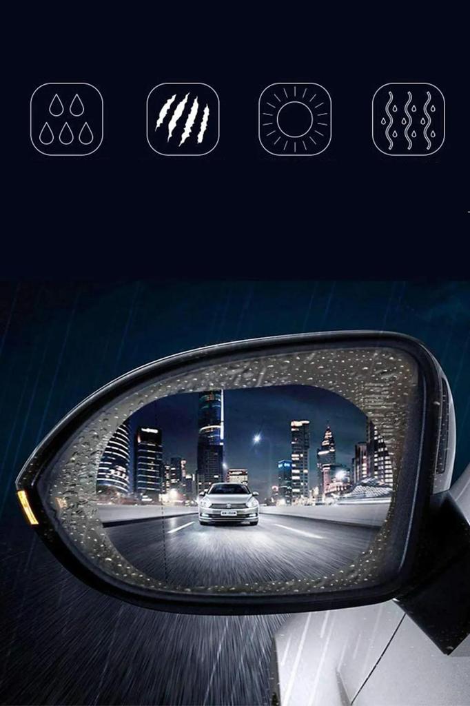 Car Side Mirror Anti-Rain Gliding Film - 2 Pieces Set