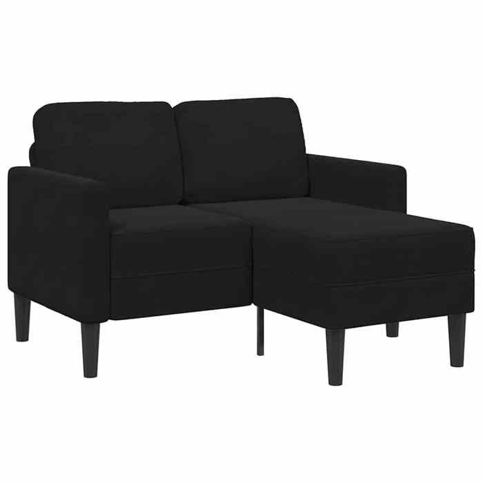 VidaXL 2-seater Sofa with L-shaped Chaise Lounge Black 125 Cm Velvet, 2-seater Bedroom Sofa, Loveseat, Two-seater Sofa, 4107073