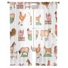 Country Style Farm Animal Cow Chicken Sheep Pig Sheer Curtains for Living Room Modern Bedroom Voile Tulle Curtain Window Drapes