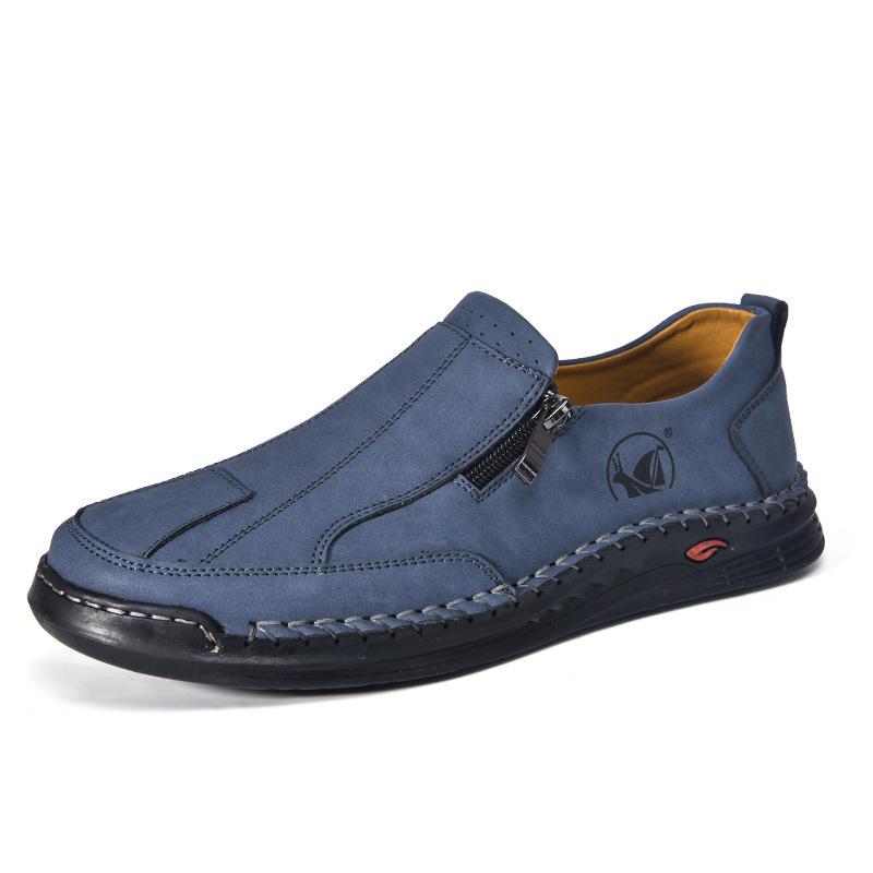 Men s 2025 Spring/Summer Cross-Lace Large Cowhide Leather Casual Shoes 38
