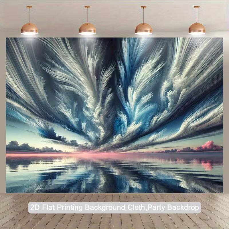 2D Sunset Ocean Reflection Backdrop Nature Party Photo Studio Background 47.2x31.5inch/120*80cm
