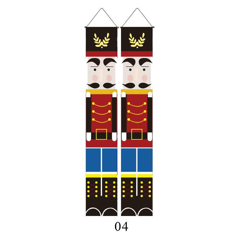 Elegant Nutcracker Christmas Decoration Hanging Door Banner Soldier Character Porch Sign