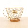 Coffee Pod Holder   Metal Coffee Capsule Storage Basket with Wood Base for Kitchen Countertop