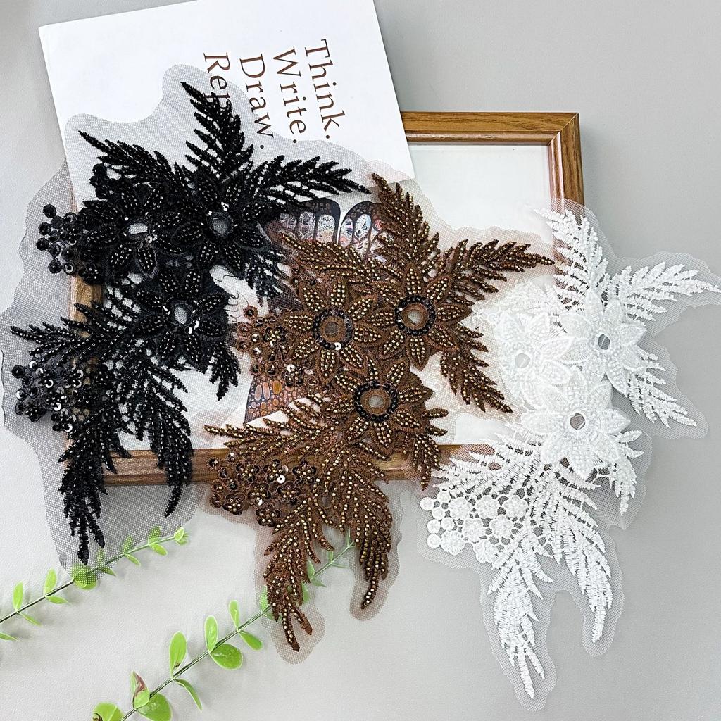 Multi-Color Mesh Bead Sequin Embroidery Applique Clothing Dress Dress Luggage Decoration Cloth Sticker Accessories