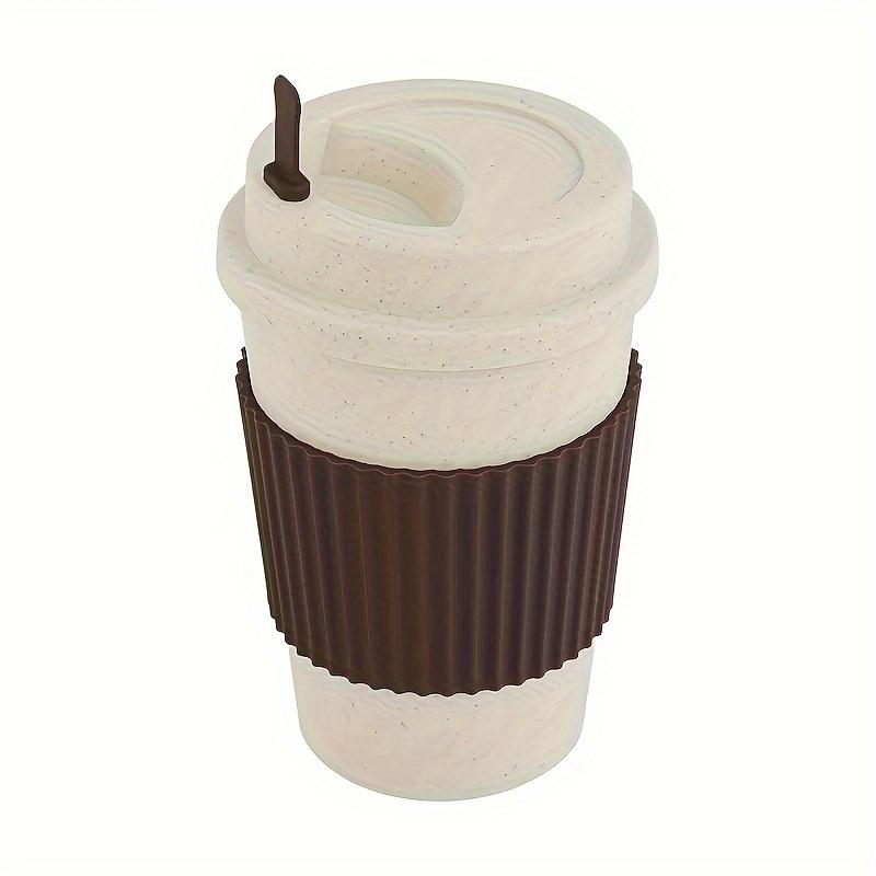 

1 шт. ПП Полипропиленовый стакан для кофе с крышкой и соломинкой, Герметичная портативная дорожная кружка, Безопасный для контакта с пищевыми продуктами, Универсальная посадка для использования на открытом воздухе в кемпинге и дома серый