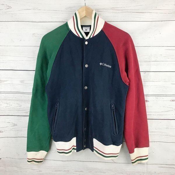 

Columbia Cotton Colorblock Jacket [XS/Navy×Red×Green] Varsity Style